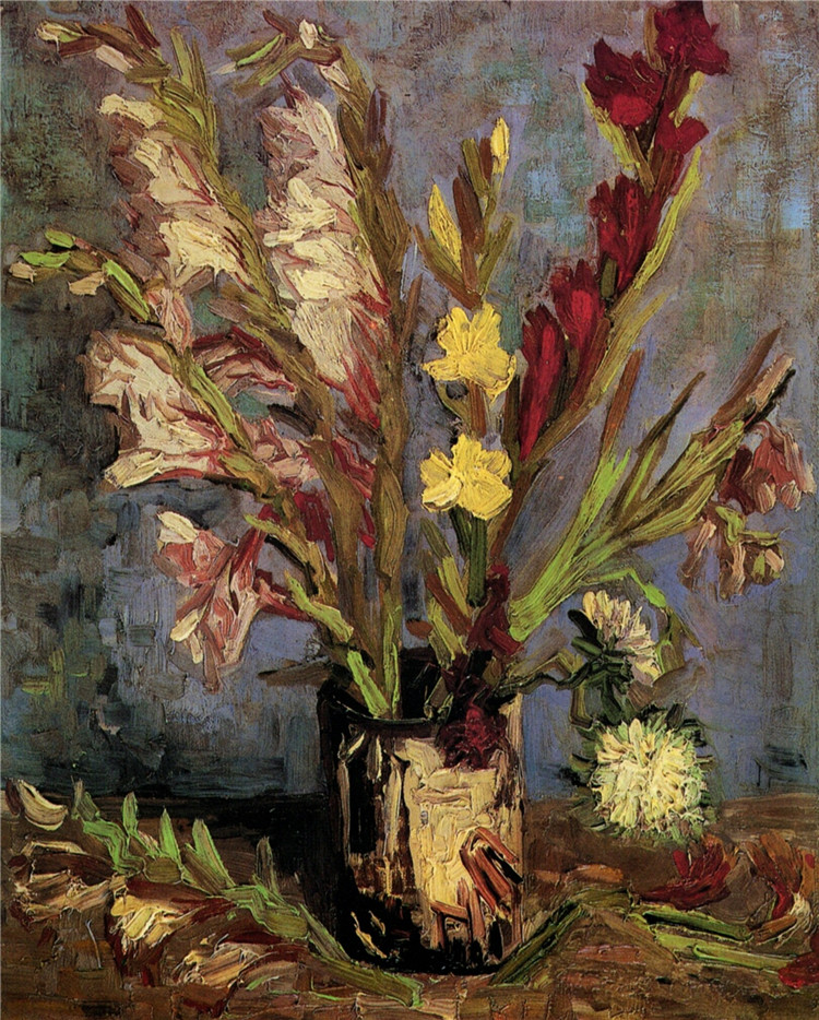 Vase With Gladioli Van Gogh Oil Painting